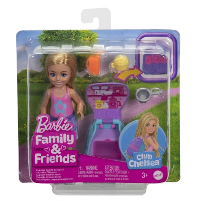 Barbie papusica chelsea cu rucsac pentru coacerea brioselor