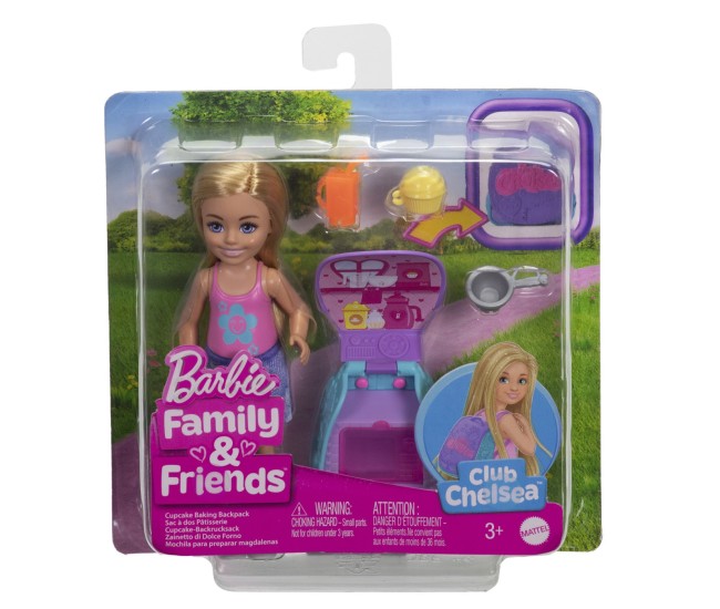Barbie papusica chelsea cu rucsac pentru coacerea brioselor Barbie papusica chelsea cu rucsac pentru coacerea brioselor