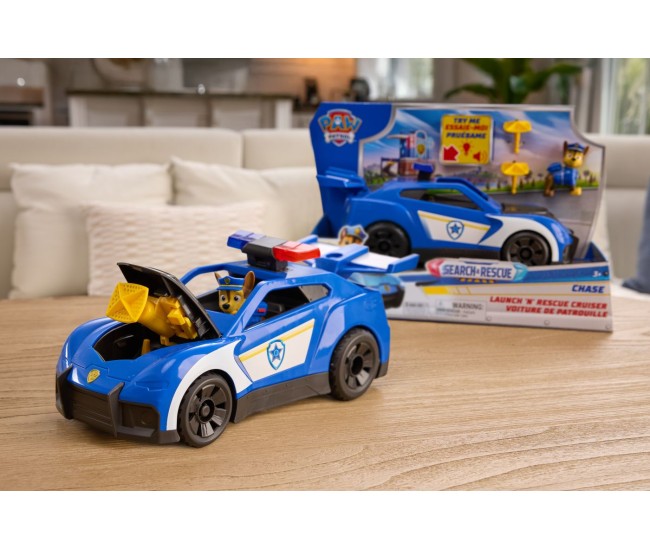 Patrula catelusilor cauta si salveaza set masinuta de salvare cu lumini si sunete cruiser si figurina chase