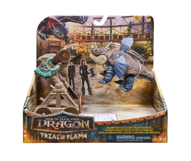 Cum sa iti dresezi dragonul incercarea flacarii set de joaca catapulta explozie si dragonul gronckle