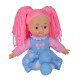 Papusa flower dolly din material textil 38cm cu parul roz Papusa flower dolly din material textil 38cm cu parul roz