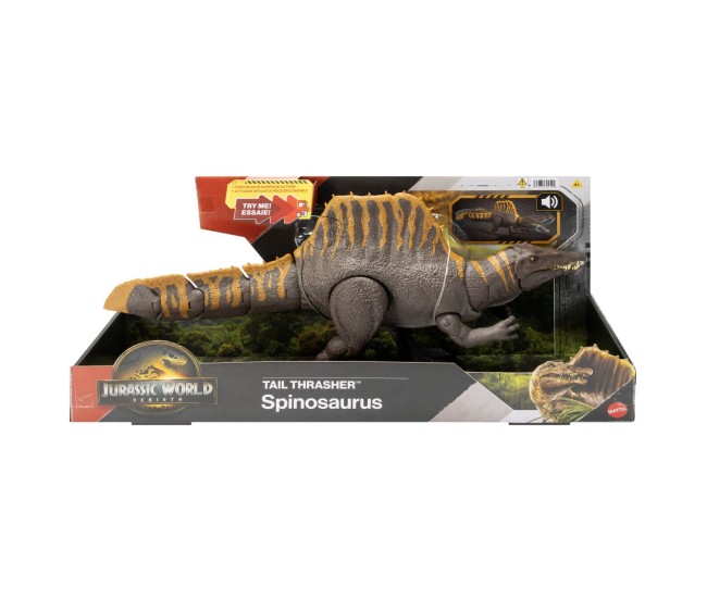Jurassic world rebirth tail thrasher dinozaur spinosaurus interactiv cu miscari si sunete