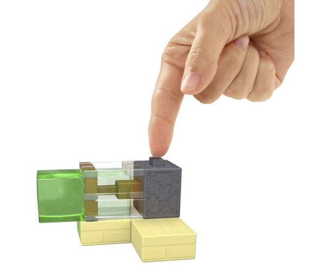 Minecraft redstone charged set capcana cu piston lipicios figurina cu accesorii