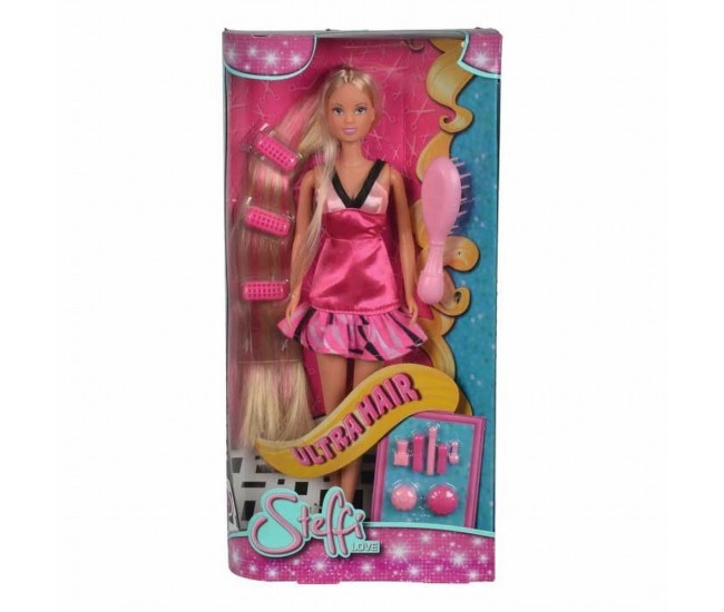 Steffi cu par lung si rochita roz inchis Steffi cu par lung si rochita roz inchis