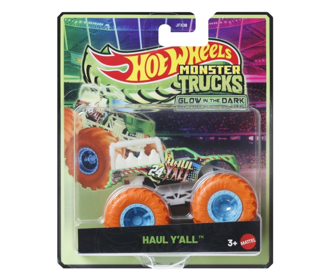 Hot wheels monster truck glow in the dark masinuta haul yall scara 1 la 64
