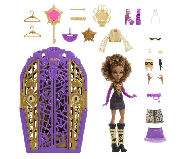 Monster high papusa clawdeen wolf cu dulap revelator si accesorii Monster high papusa clawdeen wolf cu dulap revelator si accesorii