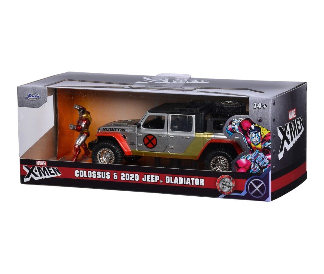 Jada marvel set masinuta metalica jeep gladiator scara 1:32 si figurina din metal colossus Jada marvel set masinuta metalica jeep gladiator scara 1:32 si figurina din metal colossus