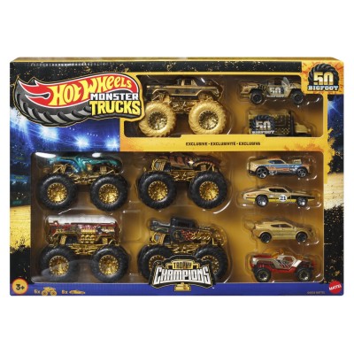 Hot wheels monster truck 50 bigfoot set 11 vehicule trophy champions Hot wheels monster truck 50 bigfoot set 11 vehicule trophy champions