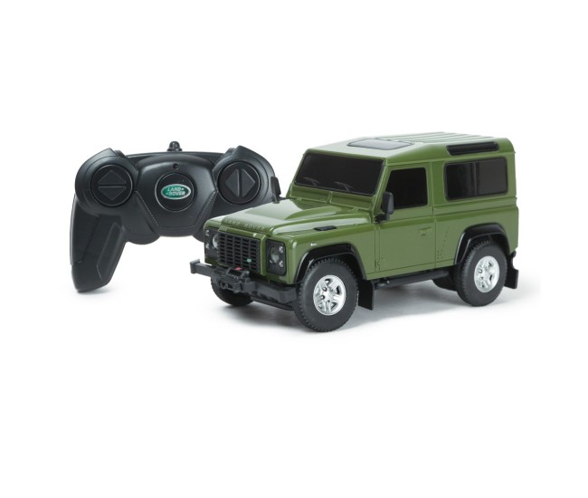 Masina cu telecomanda land rover defender verde cu scara 1 la 24 Masina cu telecomanda land rover defender verde cu scara 1 la 24