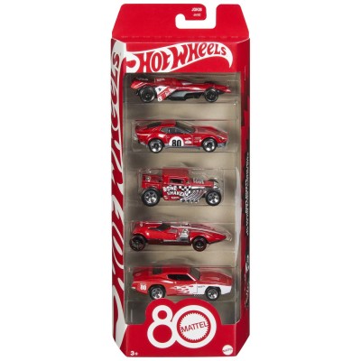 Hot wheels set 5 masinute metalice aniversare 80 de ani scara 1 la 64