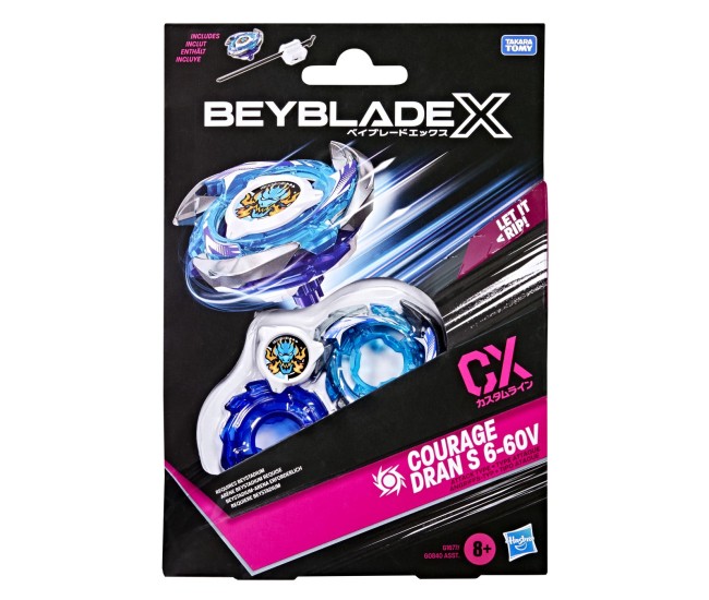 Beyblade x let it rip set lansator si roata courage dran s 6-60v Beyblade x let it rip set lansator si roata courage dran s 6-60v