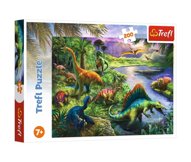 Puzzle trefl 200 lumea dinozaurilor Puzzle trefl 200 lumea dinozaurilor