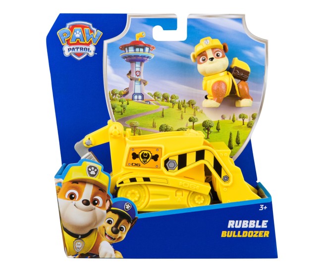 Patrula catelusilor set vehicul de baza buldozer si figurina rubble Patrula catelusilor set vehicul de baza buldozer si figurina rubble