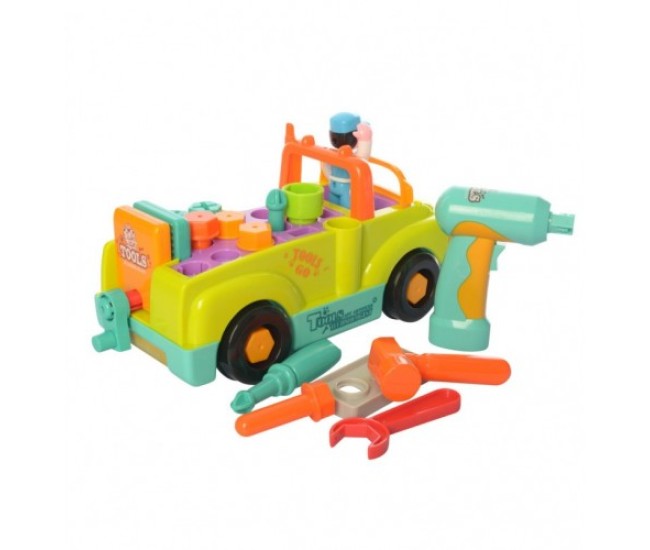 Camionul plin cu scule al micului mecanic cu lumini si sunete Camionul plin cu scule al micului mecanic cu lumini si sunete