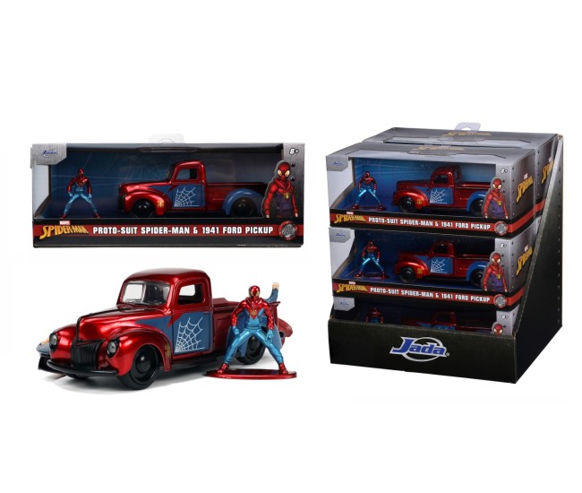 Jada marvel set masinuta metalica ford pick up scara 1:32 si figurina metalica spider man Jada marvel set masinuta metalica ford pick up scara 1:32 si figurina metalica spider man