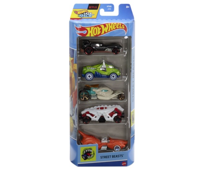 Set 5 masini hot wheels cu design street beasts Set 5 masini hot wheels cu design street beasts