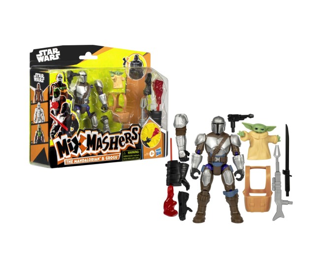 Star wars mix mashers deluxe set figurina mandalorian and grogu 12cm si accesorii Star wars mix mashers deluxe set figurina mandalorian and grogu 12cm si accesorii