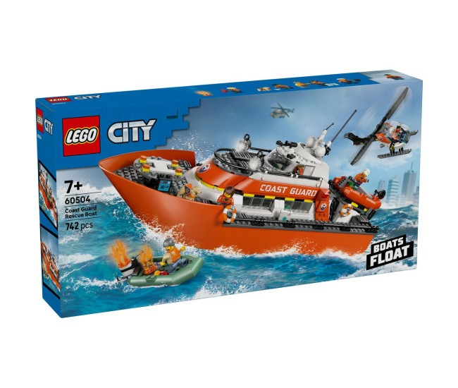 Lego city barca de salvare si elicopter ale pazei de coasta 60504