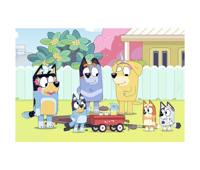 Puzzle trefl 100 bluey minunata lume a lui bluey Puzzle trefl 100 bluey minunata lume a lui bluey
