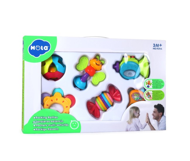 Set 6 jucarii zornaitoare pentru bebelusi Set 6 jucarii zornaitoare pentru bebelusi