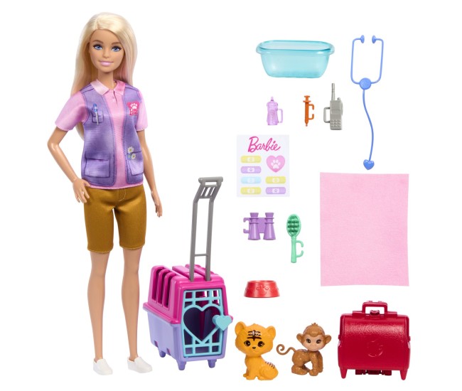 Barbie you can be set papusa cu doua animalute din jungla Barbie you can be set papusa cu doua animalute din jungla