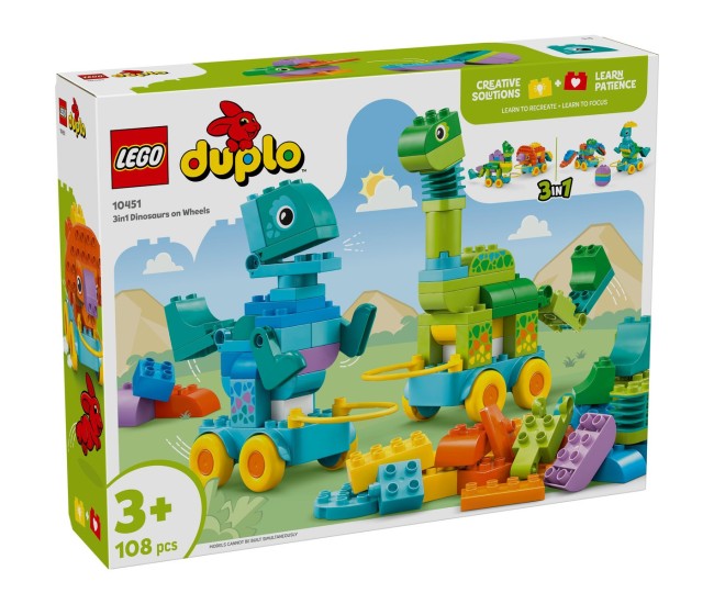 Lego duplo dinozauri pe roti 3 in 1 10451 Lego duplo dinozauri pe roti 3 in 1 10451
