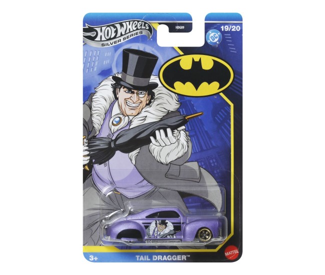 Hot wheels masina metalica tematica batman tail dragger scara 1 la 64 Hot wheels masina metalica tematica batman tail dragger scara 1 la 64