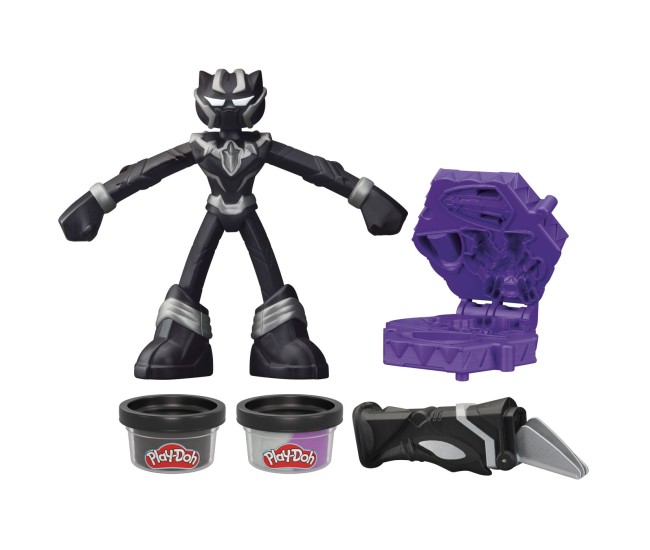 Play-doh marvel figurina flexibila cu accesorii black panther 10cm Play-doh marvel figurina flexibila cu accesorii black panther 10cm