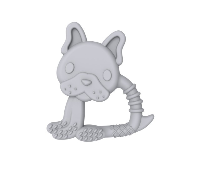 Set 2 jucarii dentitie silicon melii model bulldog + pisica