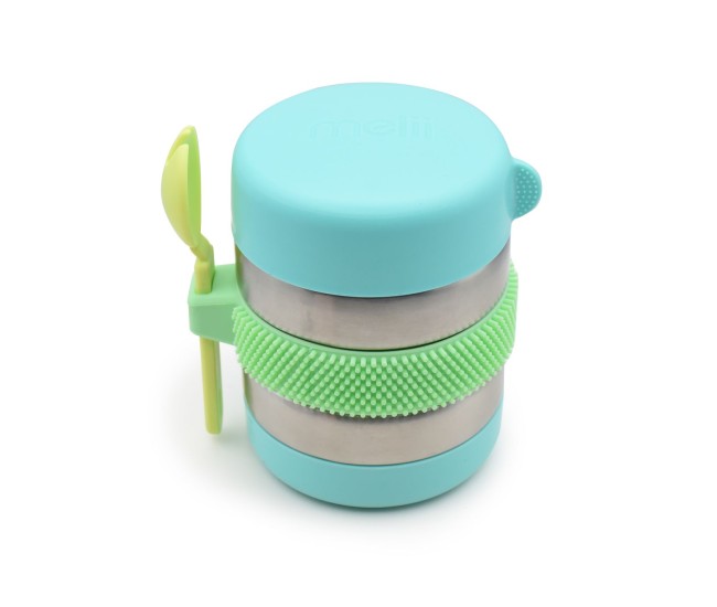 Termos cu lingurita 300 ml, melii, blue Termos cu lingurita 300 ml, melii, blue