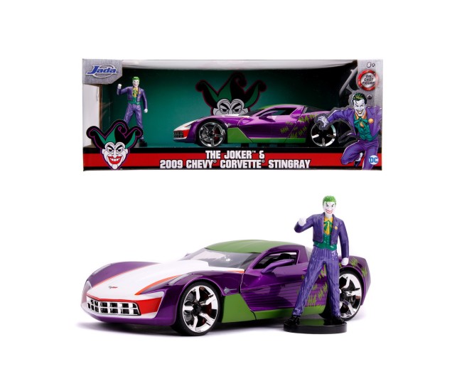 Masinute metalica chevy corvette stingray 2009 si figurina joker scara 1:24 Masinute metalica chevy corvette stingray 2009 si figurina joker scara 1:24