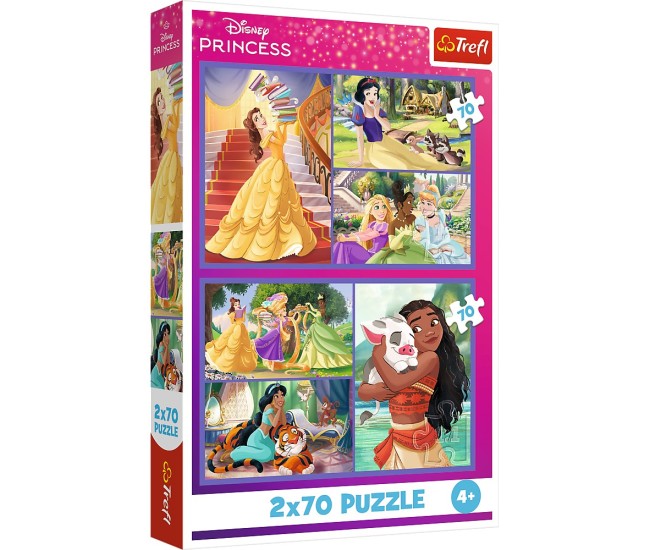 Puzzle trefl 2x70 disney princess viata printeselor disney Puzzle trefl 2x70 disney princess viata printeselor disney