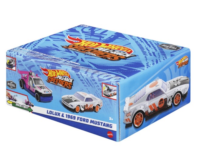 Hot wheels set 2 masinute metalice pull back lolux si 1969 ford mustang 1:43 Hot wheels set 2 masinute metalice pull back lolux si 1969 ford mustang 1:43