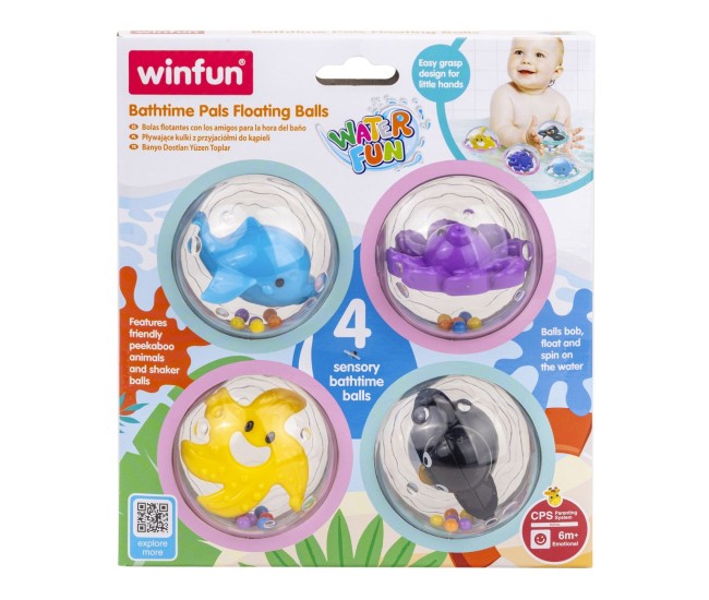 Winfun water fun set 4 bile senzoriale pentru baie