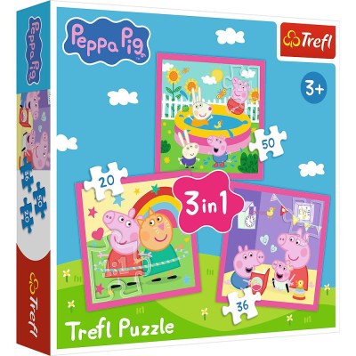 Puzzle trefl 3in1 peppa pig si prietenii Puzzle trefl 3in1 peppa pig si prietenii