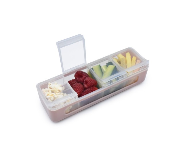 Cutie snack 4 compartimente, melii, roz