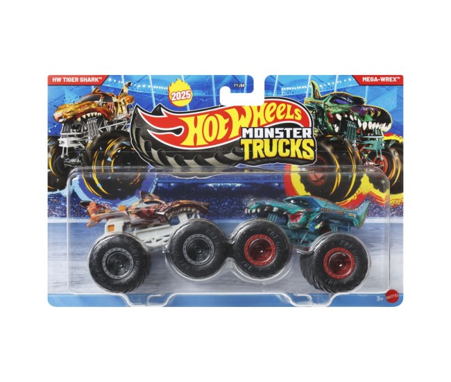 Hot wheels monster truck set 2 masini hw tiger shark si mega wrek scara 1 la 64 Hot wheels monster truck set 2 masini hw tiger shark si mega wrek scara 1 la 64