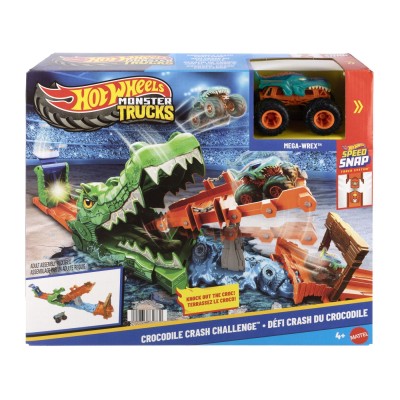 Hot wheels monster truck set de joaca provocarea crocodilului cu masinuta mega wrex Hot wheels monster truck set de joaca provocarea crocodilului cu masinuta mega wrex