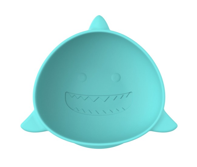Set 2 castronele cu ventuza silicon melii model rechin Set 2 castronele cu ventuza silicon melii model rechin