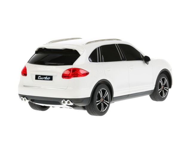 Masina cu telecomanda porsche cayenne turbo alb cu scara 1 la 24