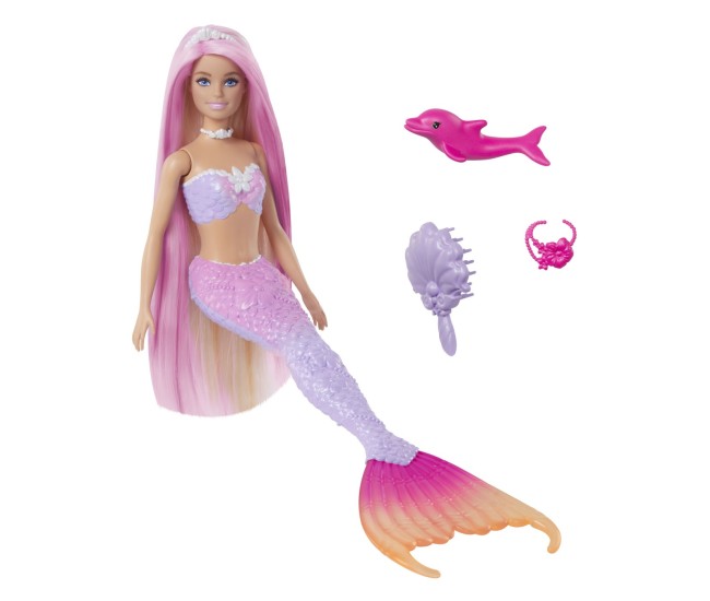 Barbie color change papusa sirena cu par roz Barbie color change papusa sirena cu par roz