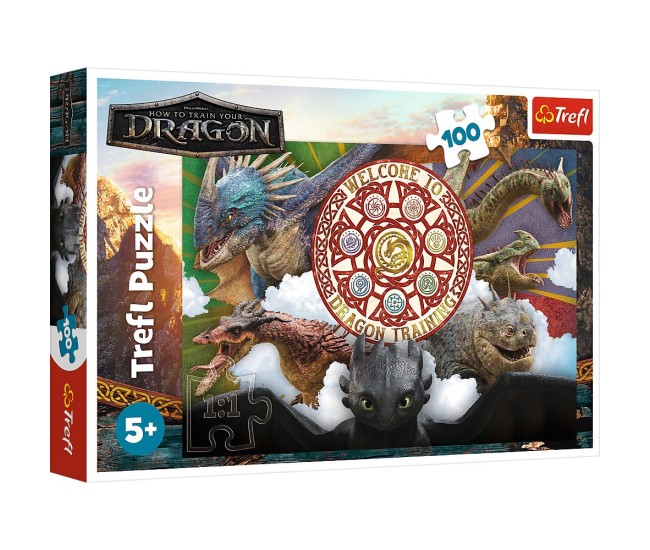 Puzzle trefl 100 cum sa iti dresezi dragonul dragoni in actiune Puzzle trefl 100 cum sa iti dresezi dragonul dragoni in actiune
