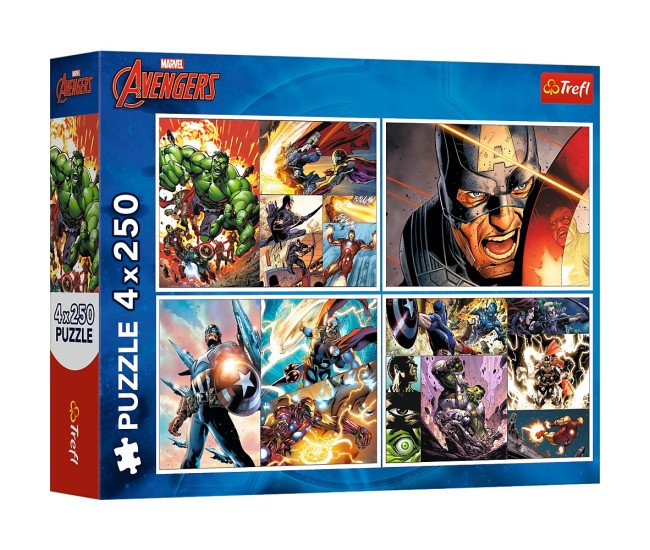 Puzzle trefl 4x250 avengers marvel zile eroice Puzzle trefl 4x250 avengers marvel zile eroice