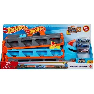 Hot wheels 2 in 1 mega transportator masini pista