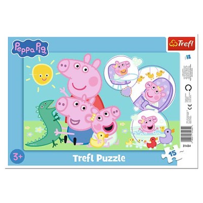 Puzzle trefl 15 cu cadru peppa pig cea mai draguta purcelusa Puzzle trefl 15 cu cadru peppa pig cea mai draguta purcelusa