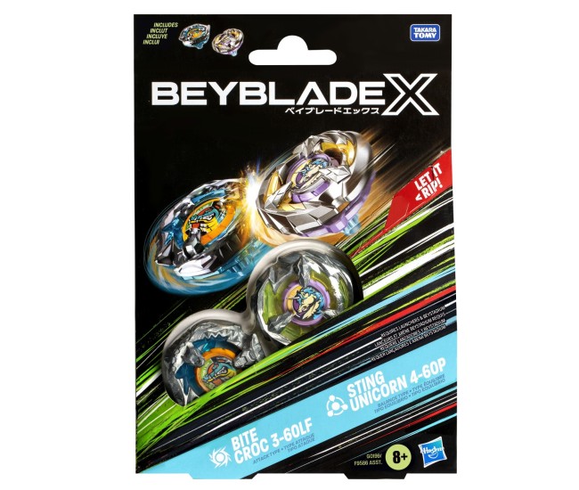 Beyblade x pachet duo bite croc 3-60lf si sting unicorn 4-60p Beyblade x pachet duo bite croc 3-60lf si sting unicorn 4-60p