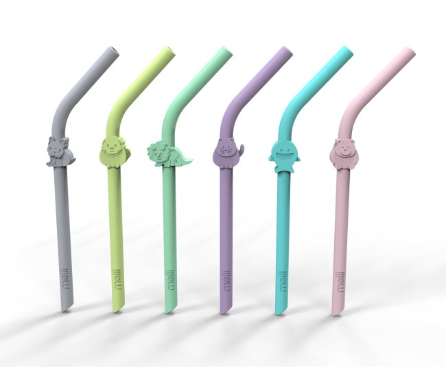 Set 6 buc paie silicon reutilizabile model animale melii Set 6 buc paie silicon reutilizabile model animale melii