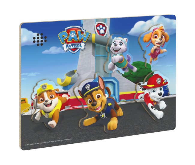 Patrula catelusilor puzzle din lemn cu sunete si forme Patrula catelusilor puzzle din lemn cu sunete si forme