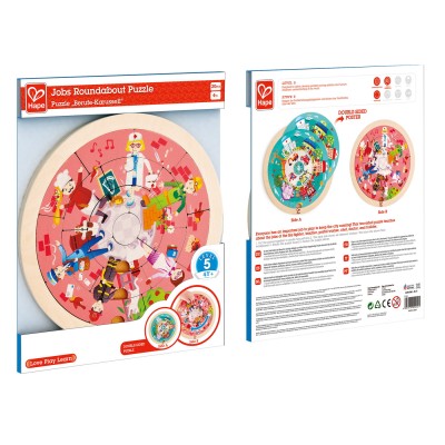 Hape puzzle rotund cu 2 fete