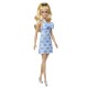 Barbie fashionistas papusa barbie blonda cu rochie albastra cu fundite Barbie fashionistas papusa barbie blonda cu rochie albastra cu fundite